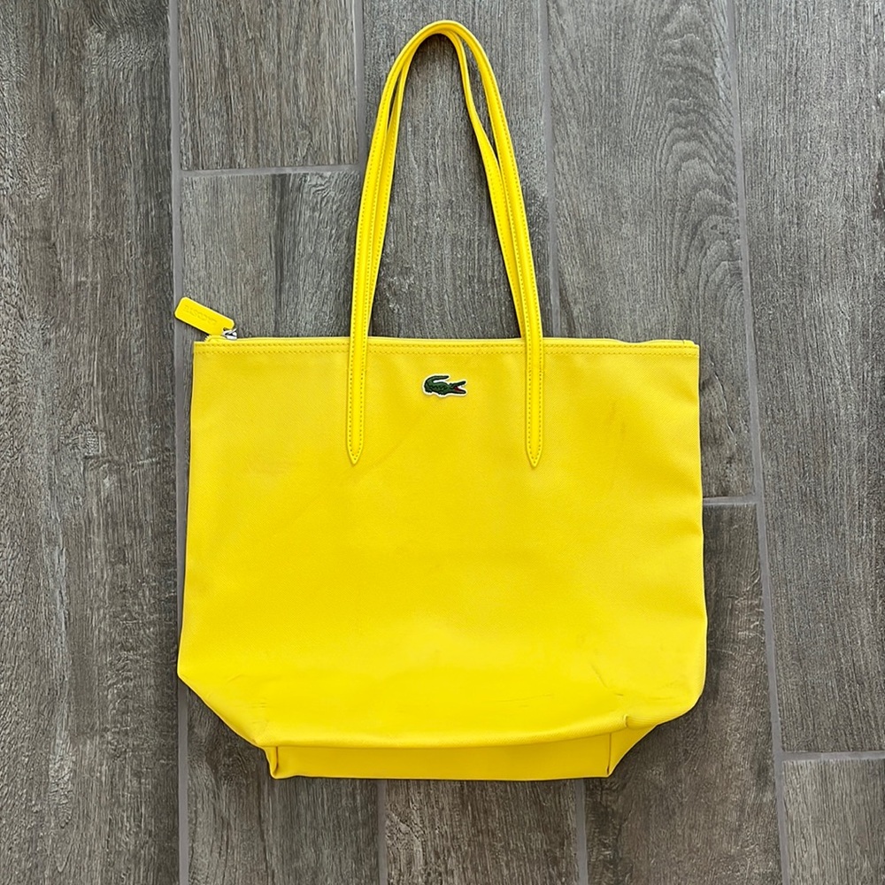 Lacoste yellow Vertical Tote bag with 25cm drop